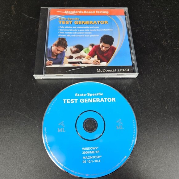 Test Generator Creator State Specfc CD PC Win Mac Teacher Home School Curriculum - Picture 1 of 5